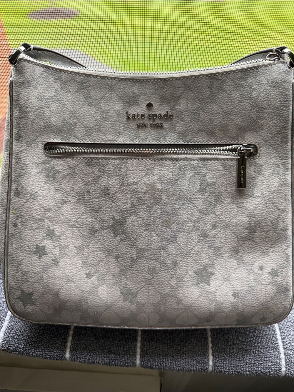 kate spade Light Gray Star-Print Shoulder Bag